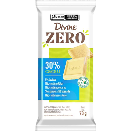Choc divine 70g zero branco 30% cacau
