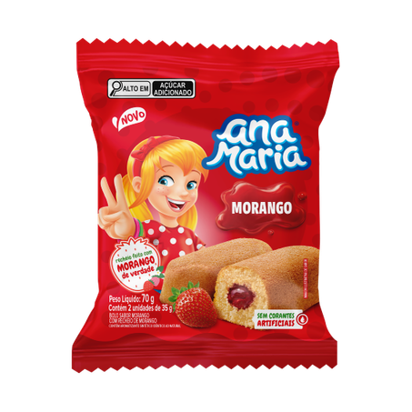 Bolinho Ana Maria Recheado Morango 70g