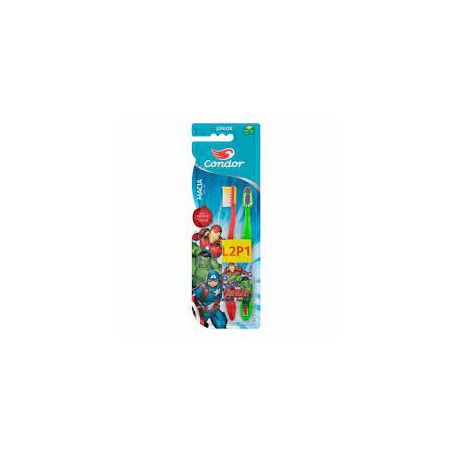 ESCOVA DENTAL INFANTIL CONDOR JÚNIOR AVENGERS PACK C/2