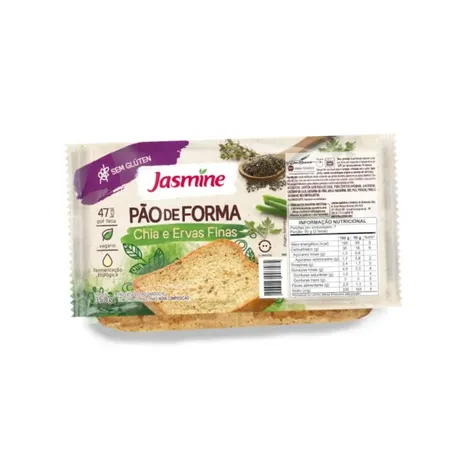 PÃO CHIA E ERVAS FINAS SEM GLÚTEN 350G - JASMINE