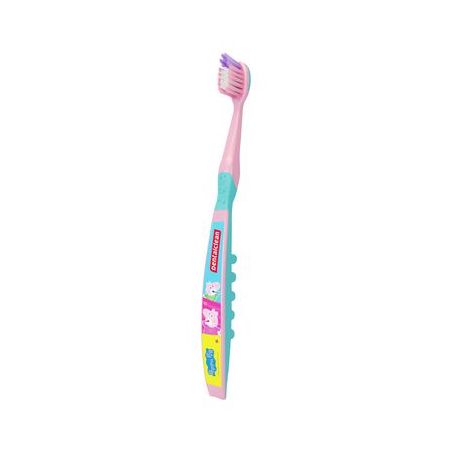 Escova dental dentalclean peppa pig macia rosa com estojo