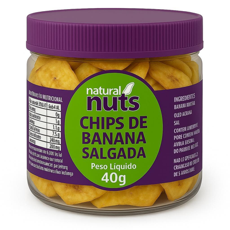 Chips de Banana Salgada Natural Nuts 40G