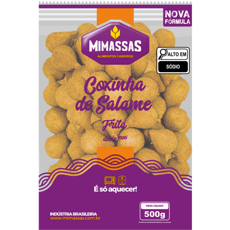 Salgadinho frito so aquecer mimassas cong 500g coxinha salame