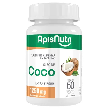 ÓLEO DE COCO EXTRA VIRGEM 1.750MG 60 CÁPS - APISNU