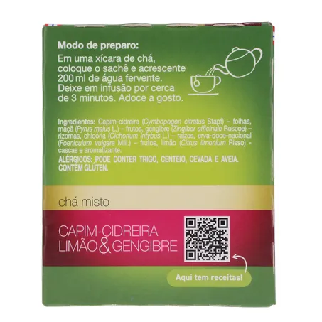 Chá Dr Oetker Cidreira e Limão/Gengibre C/10 Sachês 360-3