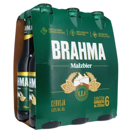 Cerveja Brahma Malzbier Long Neck 355ml C/6 360-33