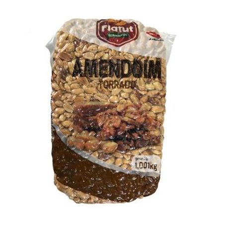 Amendoim Flatut Grão Torrado Vácuo Pacote 1,001Kg