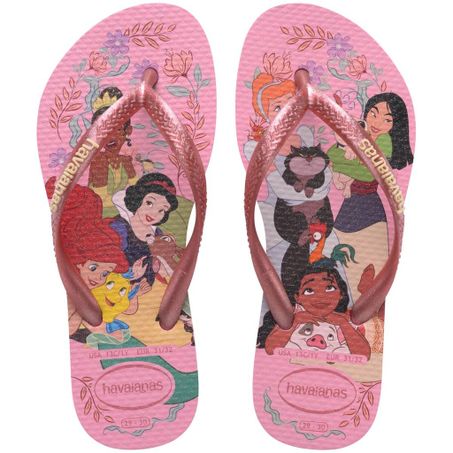 SANDÁLIAS HAVAIANAS KIDS SLIM PRINCESS ROSA 31/32