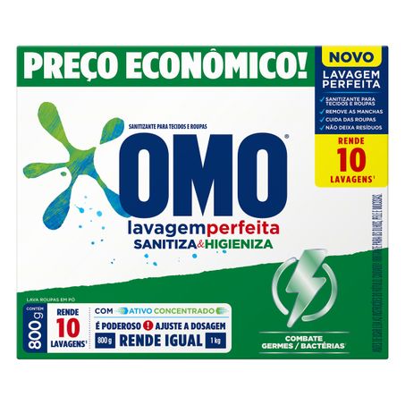 SABÃO EM PÓ OMO LAVAGEM PERFEITA SANITIZA & HIGIENIZA