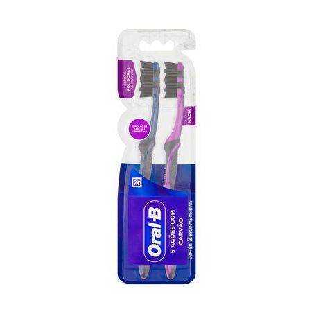 Escova Dental Macia Oral-b 3d White 2 Unidades