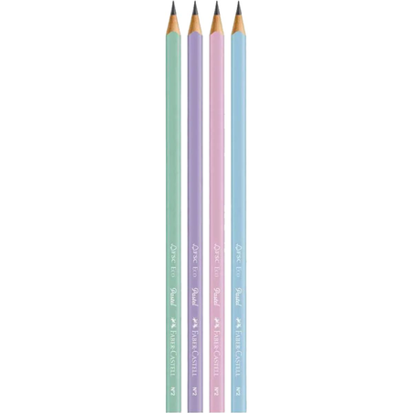 Kit Faber-Castell Com 2 Ecolápis Grafite + 1 Apontador + 1 Borracha - Max - Pastel - Ref. SM/1205PASTELAPV