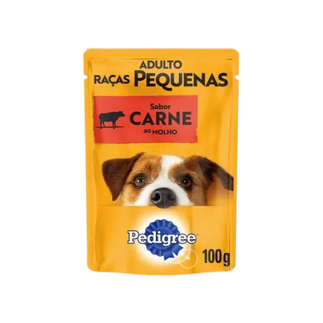 Ração pedigree raça pequena molho de carne 100g