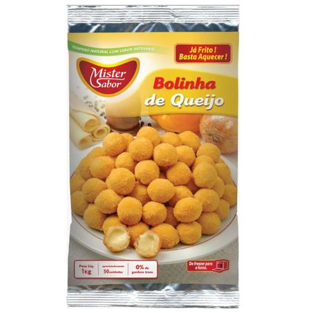 Bolinha de queijo congelada mister sabor coquetel pct 1kg