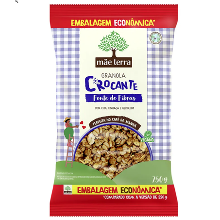 GRANOLA MÃE TERRA CROCANTE EMBALAGEM ECONÔMICA 750G