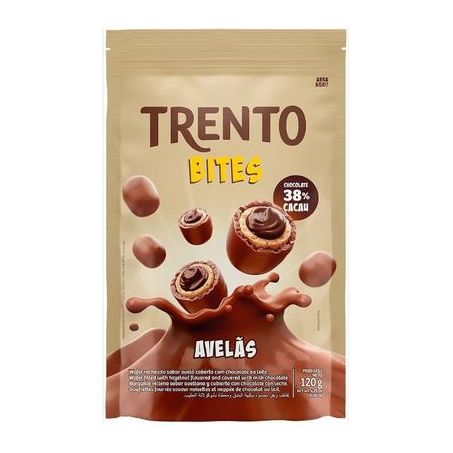 Chocolate trento bites 120g pouch avelas 38%cacau (unidade)