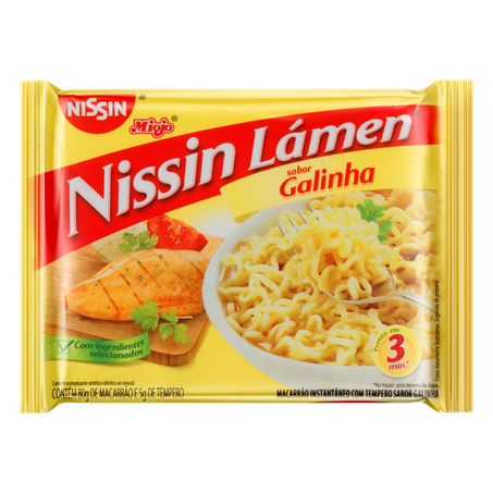 Macarrão instântaneo nissin galinha pacote 85g