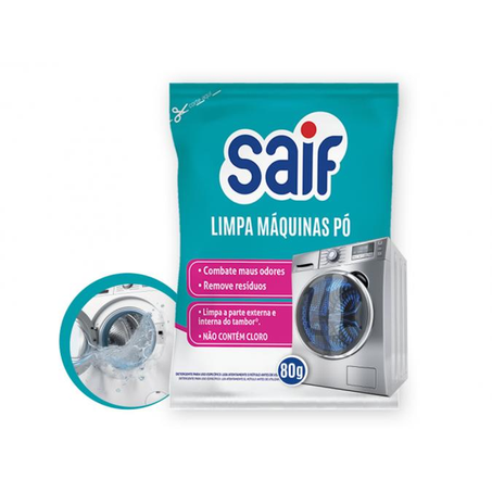 LIMPA MÁQUINAS SAIF PÓ S/CLORO 80G