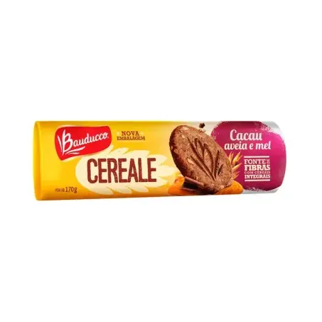 BISCOITO BAUDUCCO INTEGRAL CEREALE CACAU AVEIA MEL 170G