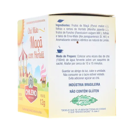 Chá Misto Chileno Maçã com Hortelã Sachê 1.2gr - Caixa com 10un - 12gr 360-25