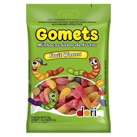 Goma dori gomets minhocas frutas 150 gr