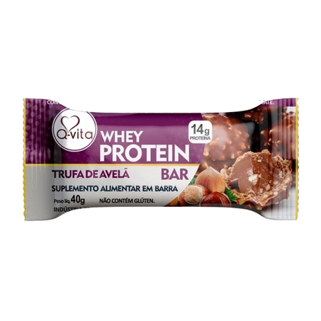 Barra proteica q-vita whey protein trufa de avelã 40g