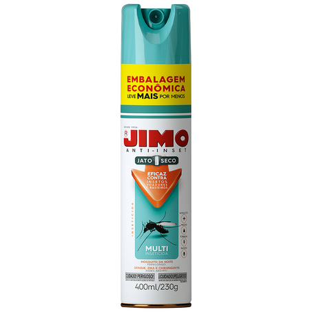 INSETICIDA JIMO AEROSSOL JATO SECO EMBALAGEM ECONÔMICA 400ML