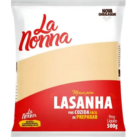 Massa la nonna para lasanha pré cozida pacote 500g