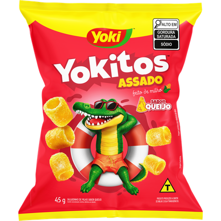 SALGADINHO YOKITOS TUBINHO QUEIJO  PACOTE 45G