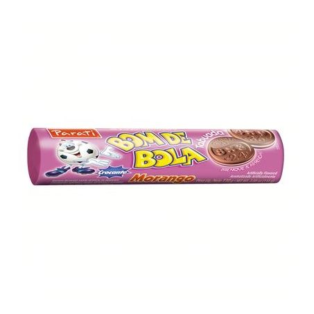 Biscoito Doce Recheado Parati Bom Bola Chocolate E Morango Pacote 120G