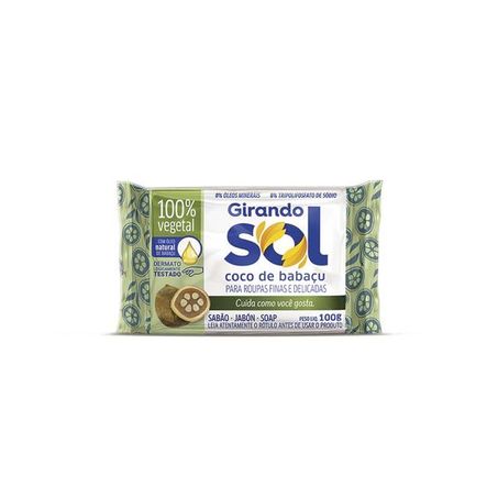 Sabao barra girando sol coco de babacu 100g*