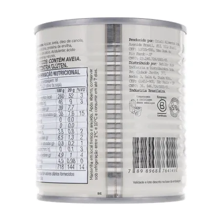 LEITE CONDENSADO DE AVEIA VEGANO NUDE 330G COM ACUCAR 360-19