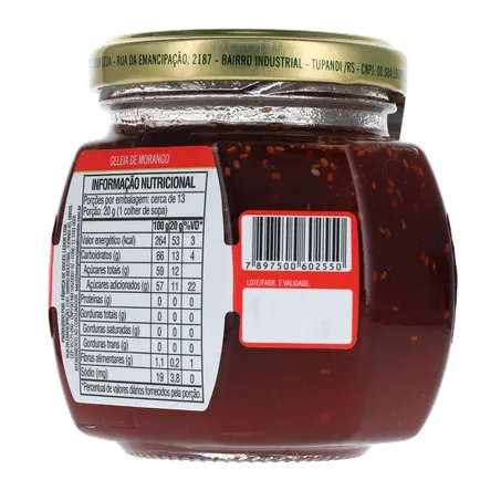 Geleia Bom Princípio Tradicional Morango Pote de Vidro 250gr 360-23
