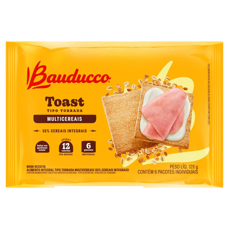 Torrada Bauducco 128g - Toast - Multigrãos