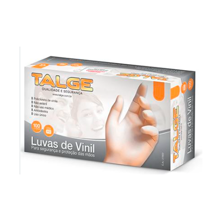 Luva descart talge c/100 vinil m