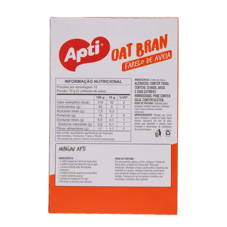 Farelo de Aveia Apti Oat Bran Caixa 150gr 360-18