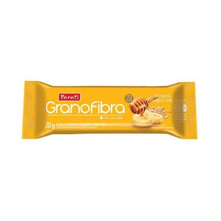 Barra de cereal grano fibra banana aveia mel 20g