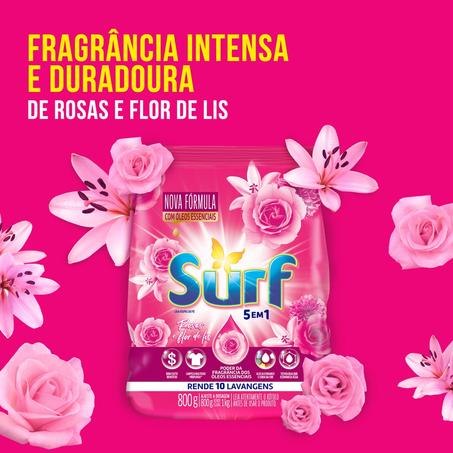 Sabão em pó Surf Rosas e Flor de Lis 800g 360-1