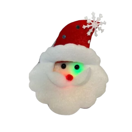 ENFEITE NATAL PAPAI NOEL 8 CM C/LUZ E BROCHE 1005 