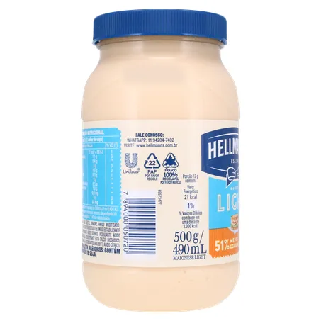 MAIONESE HELLMANN'S LIGHT POTE 500G 360-29