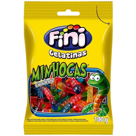 FINI BALA GELATINA MINHOCAS BRILHO 100G