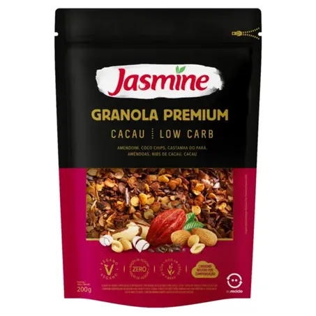 GRANOLA JASMINE 200G PREM LOW CARB CACAU