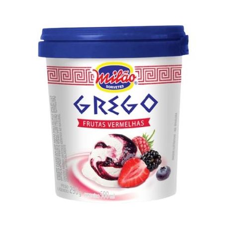 Sorvete Milão grego frutas vermelhas 500ml