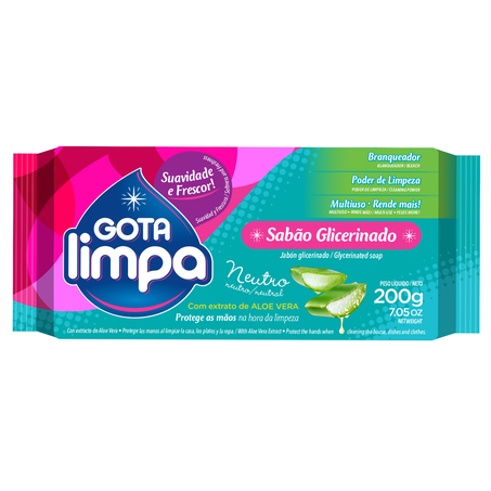 SABÃO BARRA GOTA LIMPA NEUTRO 200G