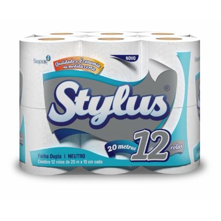 Papel Higiênico Stylus Neutro Folha Dupla 12x20m 
 