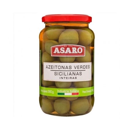 Azeitonas Verdes Asaro Inteira Embalagem 340G