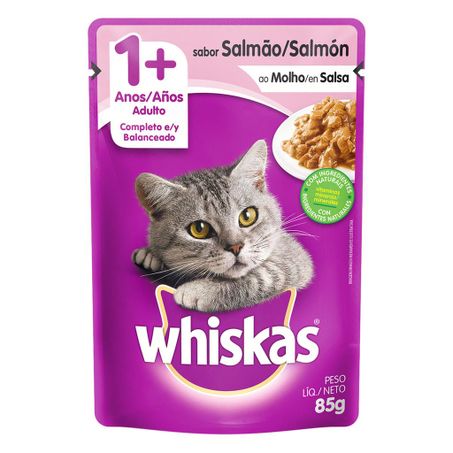 ALIMENTO WHISKAS ADULTO SACHET SALMAO 85G