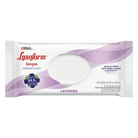 Lenço Desinfetante Lysoform Lavanda 36 Unidades