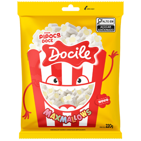 Bala maxmallows docile 220g pipoca doce