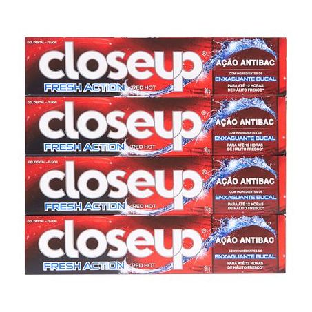 Kit Creme Dental Close Up Ação Profunda Red Hot 90g Oferta Embalagem 4 Un
