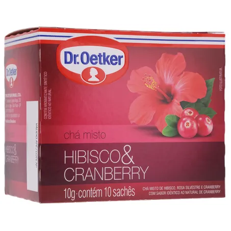 Chá Misto Dr Oetker Hibisco e Cranberry Caixa com 10un - 10gr 360-16